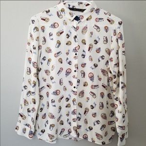 Zara owl button down